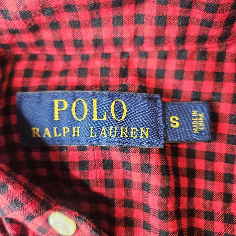 Polo Ralph Lauren‎ Men's Longsleeve Button Up Shirt Size Small Red Black Check